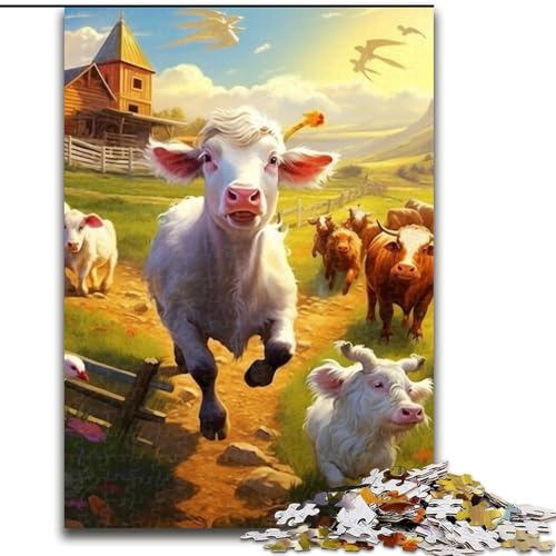 Puzzle 1000 Teile Bauernhoftier-Puzzle aus Pappe, Denkspiel, interaktives Familienspiel, geeignet für Kinder ab 10 Jahren, 1000 Teile(26x38cm) von XHAXING