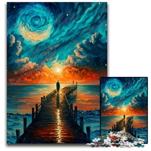 Puzzle 1000 Teile Brücke zum Ozean Gemälde Schwierige Puzzles für Erwachsene Anspruchsvolles Denkspiel für Teenager, Spaß am Familienspieleabend 26X38CM/10.23x14.96inch Puzzle 1000 Teile Brücke zum Ozean Gemälde Schwierige Puzzles für Erwachsene Anspruchsvolles Denkspiel für Teenager, Spaß am Familienspieleabend 26X38CM/10.23x14.96inch von XHAXING