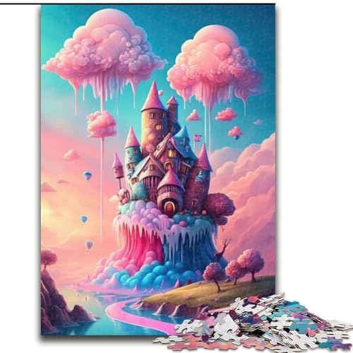 Puzzle 1000 Teile Candyland für Kinderzimmer, Puzzle aus Holz, Entspannung und Herausforderung, farbenfrohe Heimdekoration, Freunde, 1000 Teile(50x75cm) von XHAXING