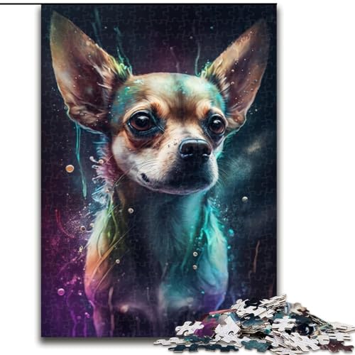 Puzzle 1000 Teile Chihuahua-Puzzle aus Holz, Weihnachten, Halloween, Ostern, Neujahr, 1000 Teile(50x75cm) von XHAXING