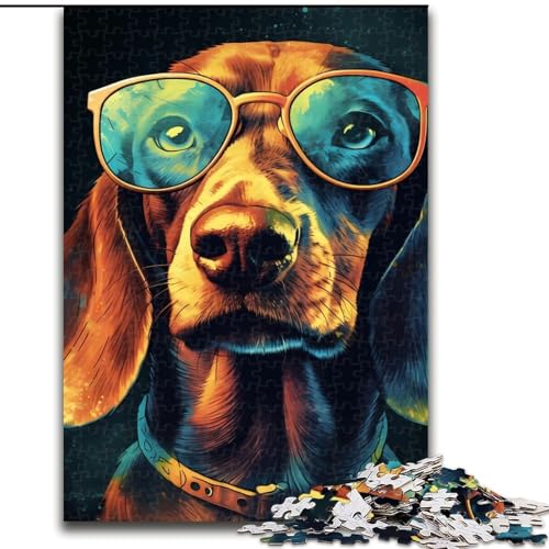 Puzzle 1000 Teile Dackel Bunte Puzzles aus Pappe, anspruchsvolles Denkspiel für Teenager, unterhaltsames interaktives Spiel für die ganze Familie, 1000 Teile(26x38cm) von XHAXING
