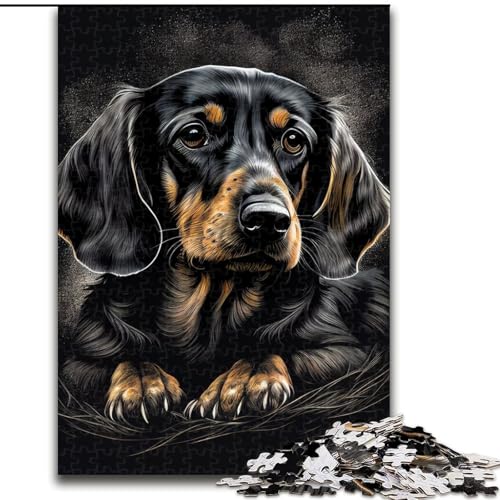 Puzzle 1000 Teile Dackel-Puzzle aus Pappe, Weihnachten, Halloween, Ostern, Neujahr, 1000 Teile(26x38cm) von XHAXING