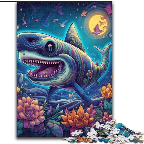 Puzzle 1000 Teile Deep Jaws aus Pappe, Weihnachten, Halloween, Ostern, Neujahr, 1000 Teile(26x38cm) von XHAXING