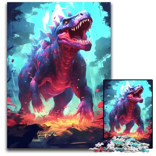 Puzzle 1000 Teile Dinosaurier aus der Jurazeit, Holzpuzzle für Erwachsene, Teenager, Paare und Freunde zum Geburtstag, Weihnachten, 26 x 38 cm von XHAXING