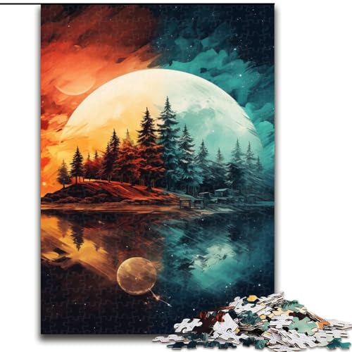 Puzzle 1000 Teile Fantasielandschaftspuzzle aus Holz, anspruchsvolles Denkspiel für Teenager, perfekt als Heimdekoration oder Geschenk, 1000 Teile(50x75cm) von XHAXING