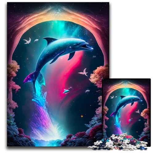 Puzzle 1000 Teile Fantasy-Delfin-Puzzle für Erwachsene, Eltern, Partner, Freunde – ab 14 Jahren, 50x75cm Puzzle 1000 Teile Fantasy-Delfin-Puzzle für Erwachsene, Eltern, Partner, Freunde – ab 14 Jahren, 50x75cm von XHAXING