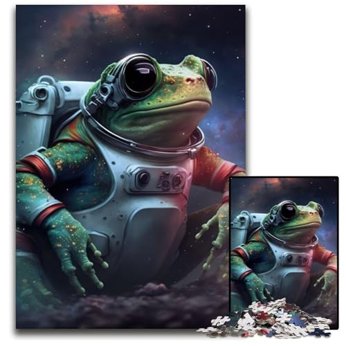 Puzzle 1000 Teile Frosch Weltraum Astronaut Schwierige Puzzles für Erwachsene Herausforderndes Denkspiel für Teenager, Spaß am Familienspieleabend 26X38CM/10.23x14.96inch Puzzle 1000 Teile Frosch Weltraum Astronaut Schwierige Puzzles für Erwachsene Herausforderndes Denkspiel für Teenager, Spaß am Familienspieleabend 26X38CM/10.23x14.96inch von XHAXING