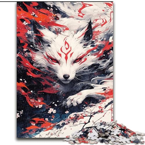 Puzzle 1000 Teile Gott der Füchse, aus Pappe, Geschenk zur Gehirnherausforderung, pädagogische Aktivität für Teenager, 1000 Teile(26x38cm) von XHAXING