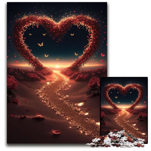 Puzzle 1000 Teile Herz am Strand Holzpuzzle für Erwachsene Teenager, Paare und Freunde zum Geburtstag, Weihnachten 50x75CM/1968x2952inch Puzzle 1000 Teile Herz am Strand Holzpuzzle für Erwachsene Teenager, Paare und Freunde zum Geburtstag, Weihnachten 50x75CM/1968x2952inch von XHAXING