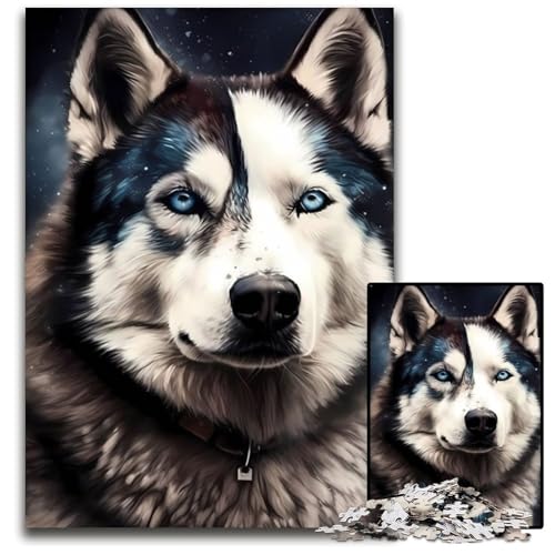 Puzzle 1000 Teile Husky-Hund-Puzzle für Erwachsene, Eltern, Partner, Freunde – ab 14 Jahren, 26x38cm Puzzle 1000 Teile Husky-Hund-Puzzle für Erwachsene, Eltern, Partner, Freunde – ab 14 Jahren, 26x38cm von XHAXING