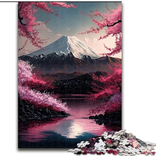 Puzzle 1000 Teile Japanische Kirschblüten Puzzles aus Pappe, Weihnachten, Halloween, Ostern, Neujahr 1000 Stück(26x38cm) von XHAXING