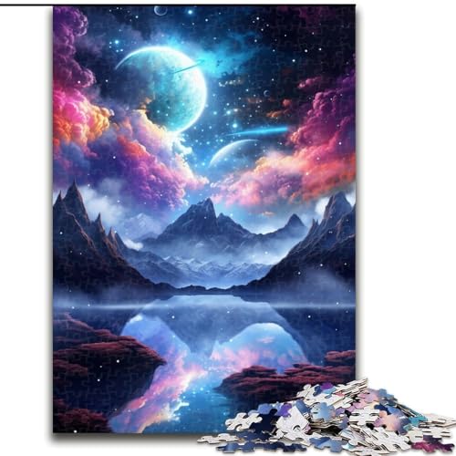 Puzzle 1000 Teile Japanische Landschaften Bergpuzzle aus Holz, Denkspiel, interaktives Familienspiel, geeignet für Kinder ab 10 Jahren(50x75cm) von XHAXING