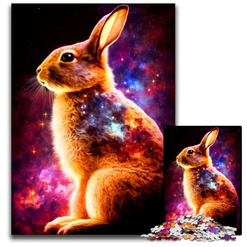 Puzzle 1000 Teile Kaninchen, Schwierige Puzzles für Erwachsene, Herausforderndes Denkspiel für Teenager, Spaß für den Familienspieleabend, 50x75cm von XHAXING