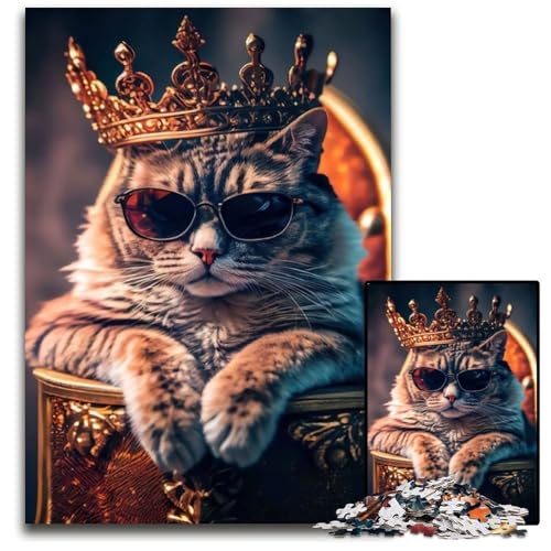 Puzzle 1000 Teile Katze Schwierige Puzzles für Erwachsene Herausforderndes Denkspiel für Teenager, Spaß für den Familienspieleabend 26X38CM/10.23x14.96inch von XHAXING