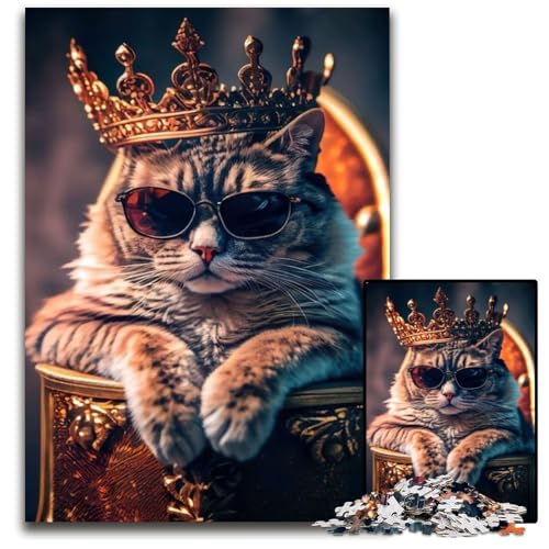 Puzzle 1000 Teile Katze Schwierige Puzzles für Erwachsene Pädagogische Aktivität zur Verbesserung kognitiver Fähigkeiten 50x75CM/19.68x29.52inch von XHAXING