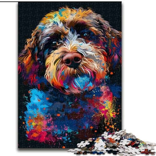 Puzzle 1000 Teile Lagotto Romagnolo Hund Art Puzzles aus Pappe, Weihnachten, Halloween, Ostern, Neujahr 1000 Stück(26x38cm) von XHAXING