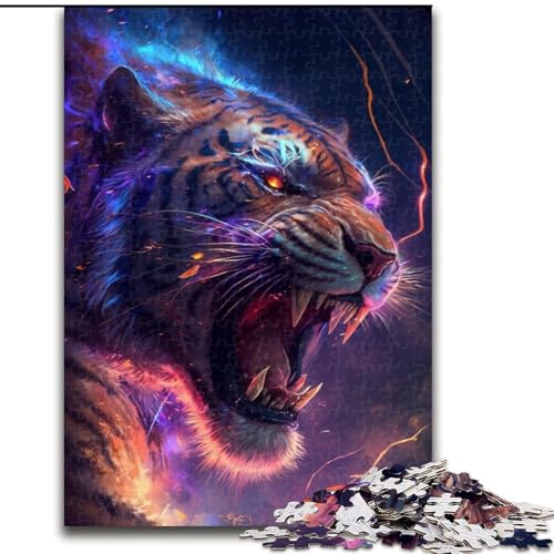 Puzzle 1000 Teile Lightning Tiger Puzzles aus Holz, Weihnachten, Halloween, Ostern, Neujahr 1000 Stück(50x75cm) von XHAXING