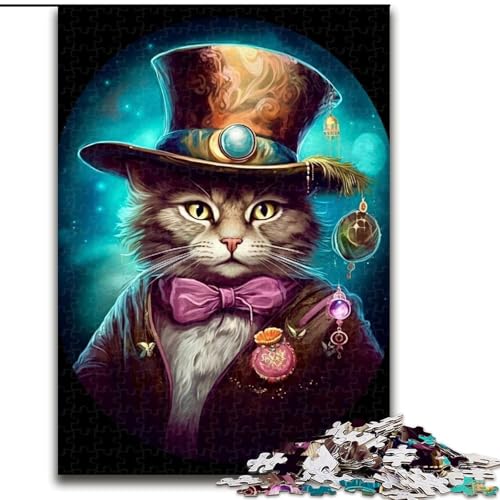 Puzzle 1000 Teile Magisches Katzenpuzzle aus Holz, Denkspiel, interaktives Familienspiel, geeignet für Kinder ab 10 Jahren, 1000 Teile(50x75cm) von XHAXING