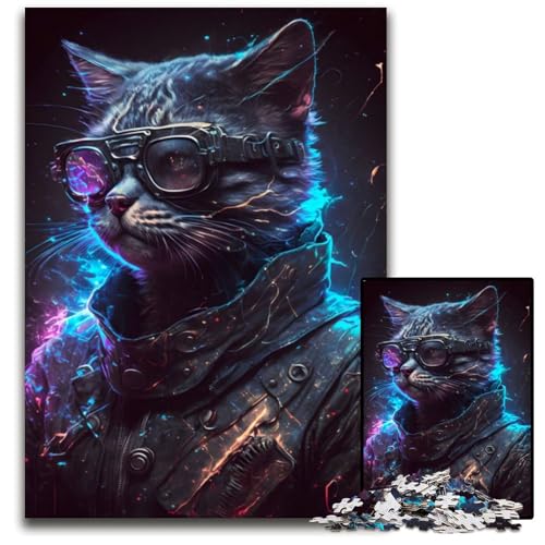 Puzzle 1000 Teile Mensch-Katze-Puzzle für Erwachsene, Eltern, Partner, Freunde – ab 14 Jahren, 26x38cm Puzzle 1000 Teile Mensch-Katze-Puzzle für Erwachsene, Eltern, Partner, Freunde – ab 14 Jahren, 26x38cm von XHAXING