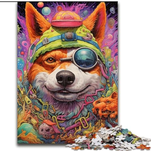 Puzzle 1000 Teile Mutant Corgi Puzzle aus Holz, Denkspiel, interaktives Familienspiel, geeignet für Kinder ab 10 Jahren, 1000 Teile(50x75cm) von XHAXING