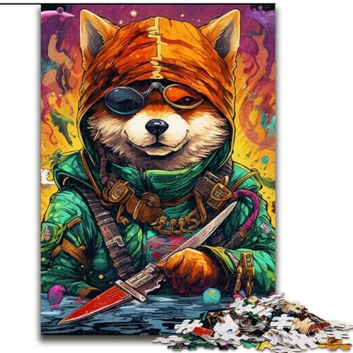 Puzzle 1000 Teile Mutant Corgi Puzzle aus Holz, Denkspiel, interaktives Familienspiel, geeignet für Kinder ab 10 Jahren, 1000 Teile(50x75cm) von XHAXING