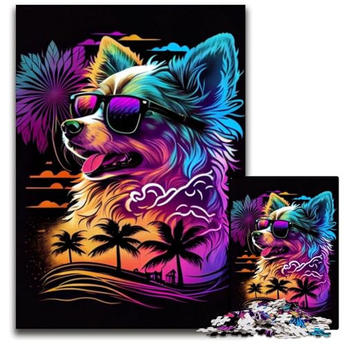 Puzzle 1000 Teile Neon-Hunde-Puzzle für Erwachsene, Eltern, Partner, Freunde – ab 14 Jahren, 26x38cm Puzzle 1000 Teile Neon-Hunde-Puzzle für Erwachsene, Eltern, Partner, Freunde – ab 14 Jahren, 26x38cm von XHAXING