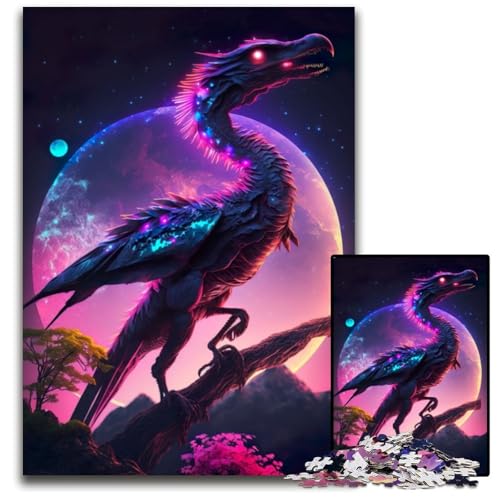 Puzzle 1000 Teile Neon-Märchen-Dinosaurier-Puzzle für Erwachsene, Eltern, Partner, Freunde – ab 14 Jahren, 26x38cm Puzzle 1000 Teile Neon-Märchen-Dinosaurier-Puzzle für Erwachsene, Eltern, Partner, Freunde – ab 14 Jahren, 26x38cm von XHAXING