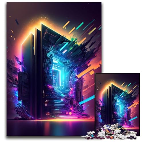 Puzzle 1000 Teile Neon-Spiel Schwierige Puzzles für Erwachsene Pädagogische Aktivität zur Verbesserung kognitiver Fähigkeiten 26X38CM/10.23x14.96inch von XHAXING
