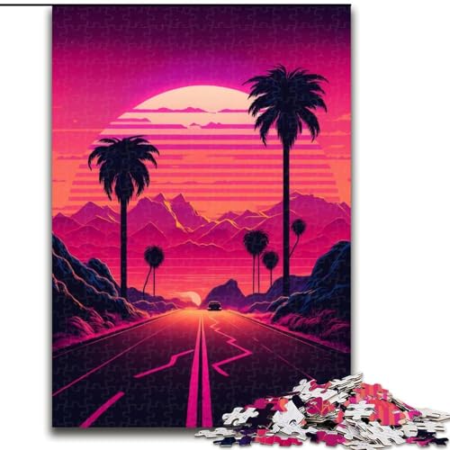 Puzzle 1000 Teile Neonlandschaft Puzzles aus Holz, Weihnachten, Halloween, Ostern, Neujahr 1000 Stück(50x75cm) von XHAXING