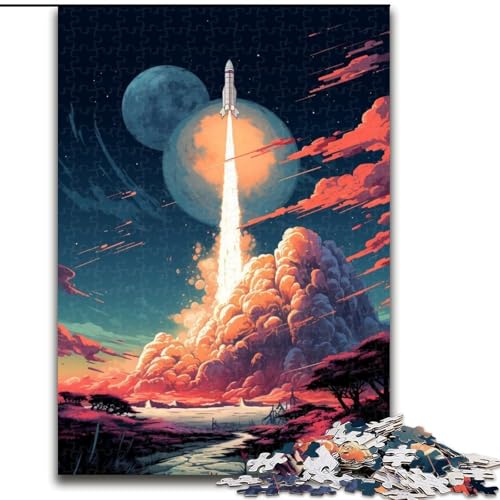 Puzzle 1000 Teile Raketenstart-Puzzle aus Holz, Denkspiel, interaktives Familienspiel, geeignet für Kinder ab 10 Jahren, 1000 Teile(50x75cm) von XHAXING