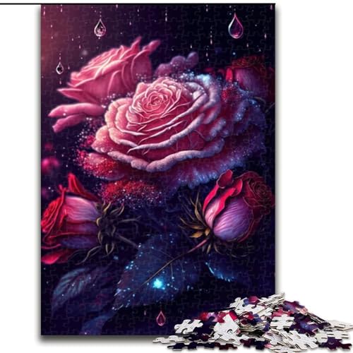 Puzzle 1000 Teile Schönes Rosenpuzzle aus Pappe, Denkspiel, interaktives Familienspiel, geeignet für Kinder ab 10 Jahren, 1000 Teile(26x38cm) von XHAXING