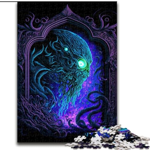 Puzzle 1000 Teile Schwarzes Monster aus Pappe, ideal als Dekoration für Zuhause und das Büro, Geburtstag, 1000 Teile(26x38cm) von XHAXING