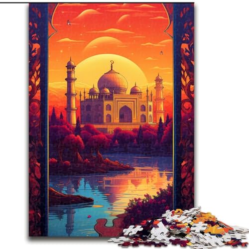 Puzzle 1000 Teile Sonnenuntergang über der Stadt mit Bäumen. Puzzle aus Pappe, Denkspiel, interaktives Familienspiel, geeignet für Kinder ab 10 Jahren. 1000 Teile(26x38cm) von XHAXING