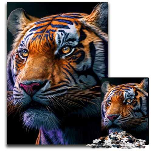 Puzzle 1000 Teile Tiger, Schwierige Puzzles für Erwachsene, Herausforderndes Denkspiel für Teenager, Spaß für den Familienspieleabend, 26x38cm Puzzle 1000 Teile Tiger, Schwierige Puzzles für Erwachsene, Herausforderndes Denkspiel für Teenager, Spaß für den Familienspieleabend, 26x38cm von XHAXING
