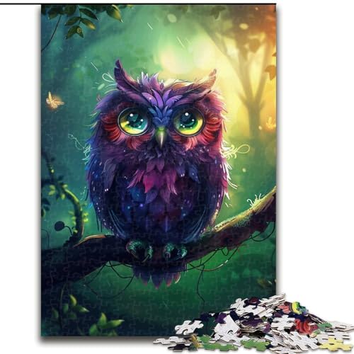 Puzzle 1000 Teile Traum-Eule aus Holz, perfekt für Teenager und Sammler, ideale Heimdekoration und Reisegeschenk, 1000 Teile(50x75cm) von XHAXING