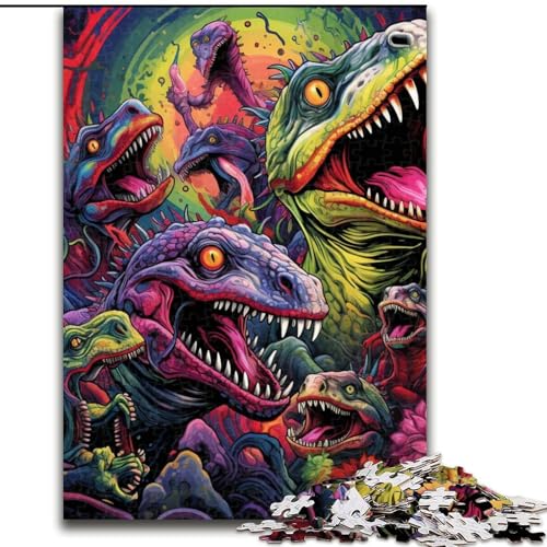 Puzzle 1000 Teile Uralte Dinosaurier Puzzle aus Pappe, Denkspiel, interaktives Familienspiel, geeignet für Kinder ab 10 Jahren, 1000 Teile(26x38cm) von XHAXING