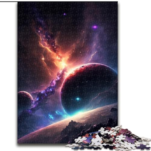Puzzle 1000 Teile Weltraum-Universum-Galaxie-Puzzle aus Holz, Denkspiel, interaktives Familienspiel, geeignet für Kinder ab 10 Jahren, 1000 Teile(50x75cm) von XHAXING