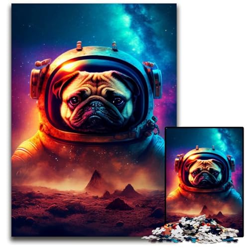 Puzzle 1000 Teile Weltraummops, Schwierige Puzzles für Erwachsene, Herausforderndes Denkspiel für Teenager, Spaß am Familienspieleabend, 50x75cm Puzzle 1000 Teile Weltraummops, Schwierige Puzzles für Erwachsene, Herausforderndes Denkspiel für Teenager, Spaß am Familienspieleabend, 50x75cm von XHAXING