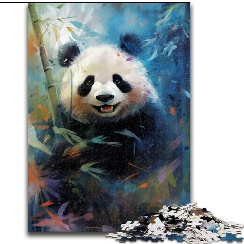 Puzzle 1000 Teile für Erwachsene, Aquarell-Panda-Puzzle aus Holz, perfekt für Halloween, Weihnachten, Geburtstagsgeschenk, 1000 Stück(50x75cm) von XHAXING
