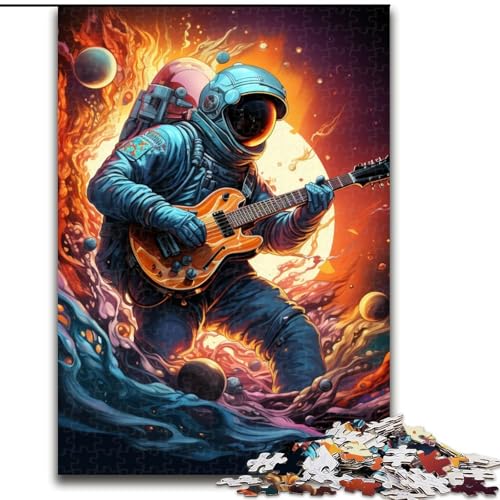 Puzzle 1000 Teile für Erwachsene, Astronauten-Gitarren-Puzzle aus Pappe, anspruchsvolles Denkspiel für Teenager, unterhaltsames interaktives Spiel für die ganze Familie, 1000 Teile(26x38cm) von XHAXING