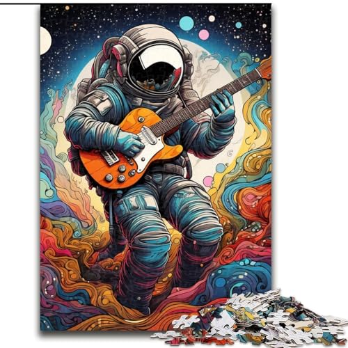 Puzzle 1000 Teile für Erwachsene, Astronauten-Gitarren-Puzzle aus Pappe, anspruchsvolles Denkspiel für Teenager und Familien, 1000 Teile(26x38cm) von XHAXING