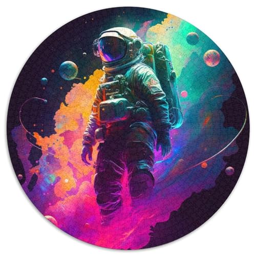 Puzzle 1000 Teile für Erwachsene, Astronauten-Rundpuzzle, Denksportspiel für Teenager, (Größe 67,5 x 67,5 cm) von XHAXING