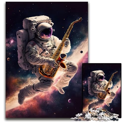 Puzzle 1000 Teile für Erwachsene, Astronauten-Saxophon, Unmögliches Puzzle für Erwachsene, Geburtstagsgeschenkidee, Herausforderndes Denkspiel, 50x75cm Puzzle 1000 Teile für Erwachsene, Astronauten-Saxophon, Unmögliches Puzzle für Erwachsene, Geburtstagsgeschenkidee, Herausforderndes Denkspiel, 50x75cm von XHAXING