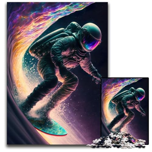 Puzzle 1000 Teile für Erwachsene, Astronauten-Wellen-Surfer-Puzzles für Erwachsene, Denkspiel für Teenager, 26x38cm Puzzle 1000 Teile für Erwachsene, Astronauten-Wellen-Surfer-Puzzles für Erwachsene, Denkspiel für Teenager, 26x38cm von XHAXING