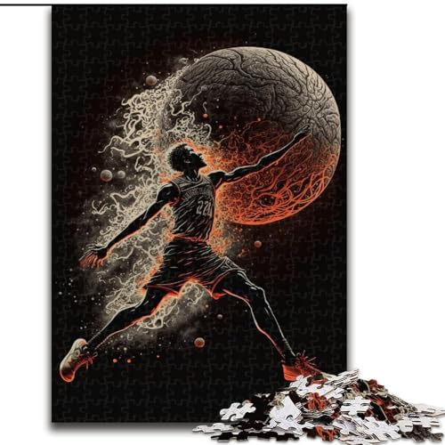 Puzzle 1000 Teile für Erwachsene, Basketball-Sport-Puzzle aus Holz, Geburtstagsgeschenkidee, anspruchsvolles Denkspiel, 1000 Teile(50x75cm) von XHAXING