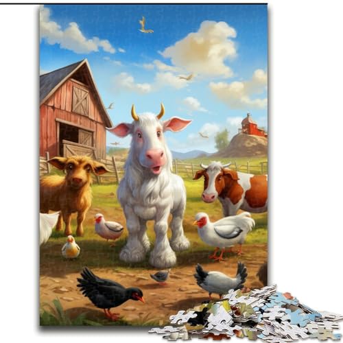 Puzzle 1000 Teile für Erwachsene, Bauernhoftier-Puzzle aus Holz, anspruchsvolles Denkspiel für Teenager und Familien, 1000 Teile(50x75cm) von XHAXING