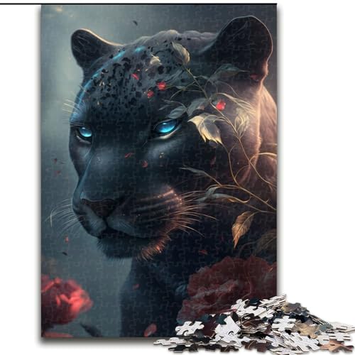 Puzzle 1000 Teile für Erwachsene, Black Panther Fantasy Puzzle aus Pappe, DIY-Dekoration, anspruchsvolle, 1000 Teile(26x38cm) von XHAXING