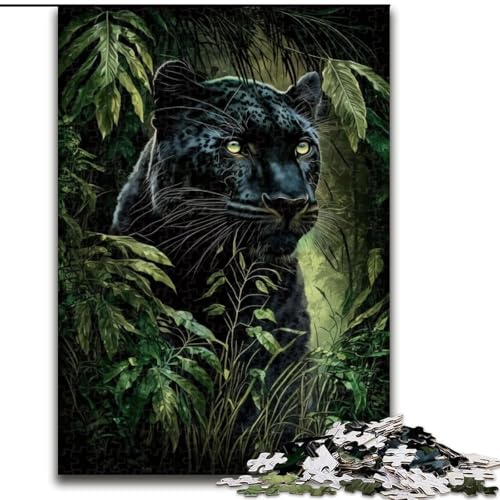 Puzzle 1000 Teile für Erwachsene, Black Panther Poster-Puzzles aus Holz, lustige Aktivitäten für zu Hause, Geburtstagsgeschenk, Reisegeschenke, 1000 Stück(50x75cm) von XHAXING