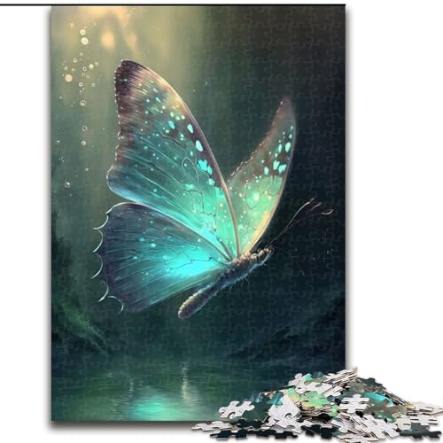 Puzzle 1000 Teile für Erwachsene, Blaue Schmetterlinge, Puzzle aus Holz, für Geburtstag, Urlaub, Weihnachten, 1000 Stück(50x75cm) von XHAXING