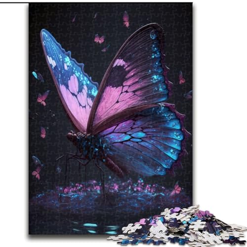 Puzzle 1000 Teile für Erwachsene, Blaue Schmetterlinge, Puzzle aus Holz, pädagogische Aktivität zur Verbesserung der kognitiven Fähigkeiten, 1000 Stück(50x75cm) von XHAXING